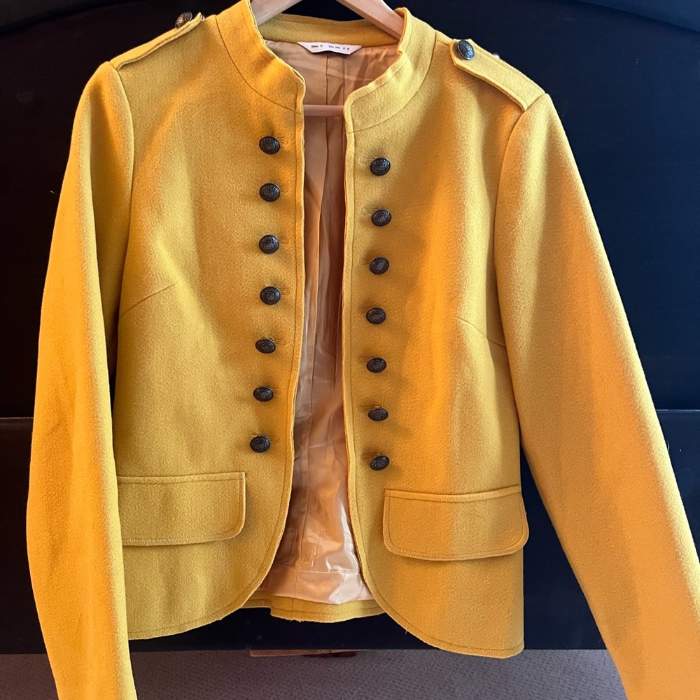Boho Yellow Military Style Jacket